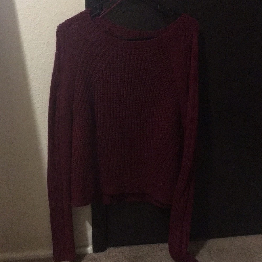 Wet Seal Maroon Crop Sweater